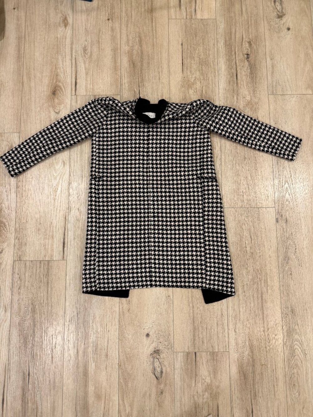 Sandro Paris Black and White Houndstooth Coat - Picture 3 of 7